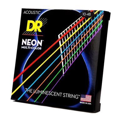 Струни для акустичної гітари DR NMCA-10 NEON Multi-Color - Extra Light (10-48)