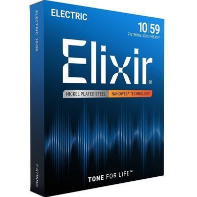 Струни для електрогітари Elixir Anti-Rust NanoWeb 7-String Light Heavy (10-59)