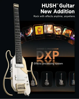 Silent гітара DONNER HUSH-X PRO White-Luxe