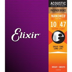 Струни для акустичних гітар Elixir PB NW EL 10-47