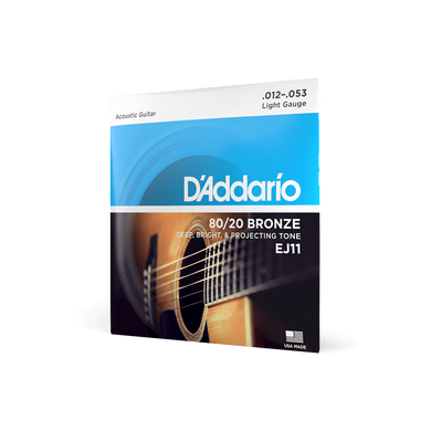 Струны для акустической гитары D'ADDARIO EJ11 12-53