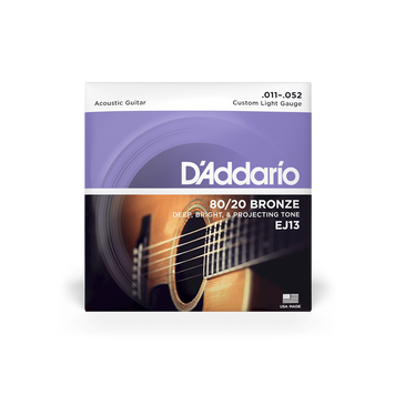 Струны для акустической гитары D'ADDARIO EJ13 11-52