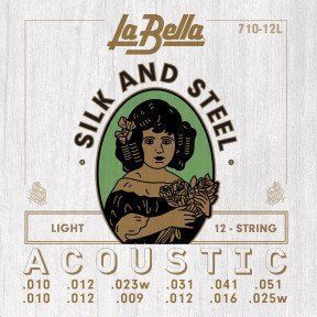 Струни для акустичної гітари La Bella 710-12L Light Tension .010-.02