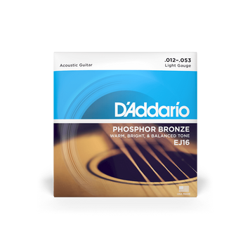 Струны для акустической гитары D'ADDARIO EJ16 12-53