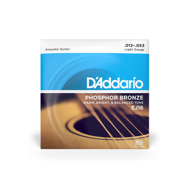 Струны для акустической гитары D'ADDARIO EJ16 12-53