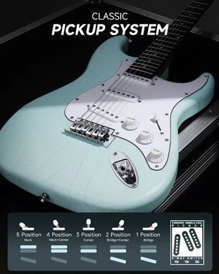 Электрогитара DONNER DST-80 Surf Green - комплект