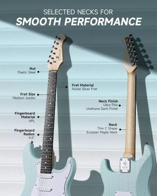 Электрогитара DONNER DST-80 Surf Green - комплект