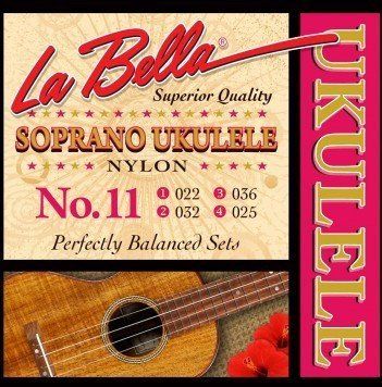 Струни для укулеле La Bella 11 Soprano Ukulele, Clear Nylon