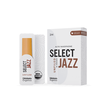 Тростина для альт саксофона D'ADDARIO ORGANIC SELECT JAZZ - ALTO SAX UNFILED 2M (1шт)