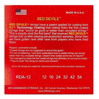 Струны для акустической гитары DR RDA-12 RED DEVILS Acoustic - Light (12-54)